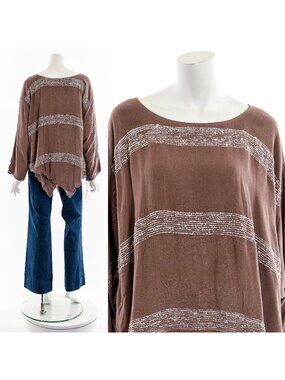 Laise Adzer Brown Boho Blouses